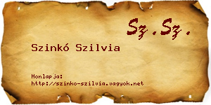 Szinkó Szilvia névjegykártya