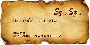 Szinkó Szilvia névjegykártya